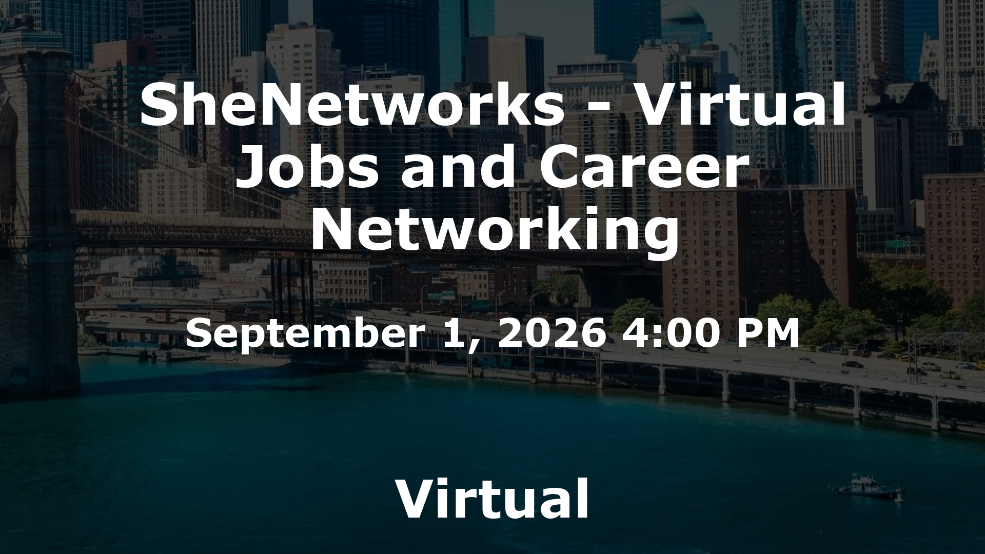 SheNetworks - Virtual Jobs and Career Networking event image